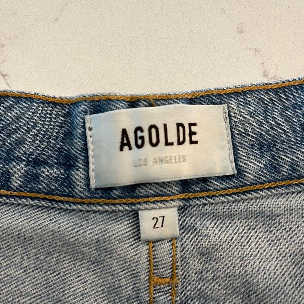 Agolde 90's Mid Rise Loose Fit Straight Leg Jeans Distressed Size 27‎ - Picture 6 of 11